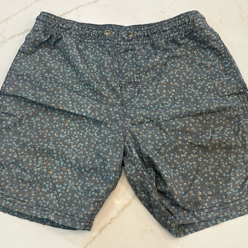 RVCA Blue Swim Trunks Relaxed Fit Elastic Waistband: Boys Size XL